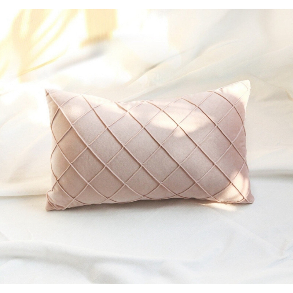 Rectangular Velvet Pillow Cover In Pink Set of 4